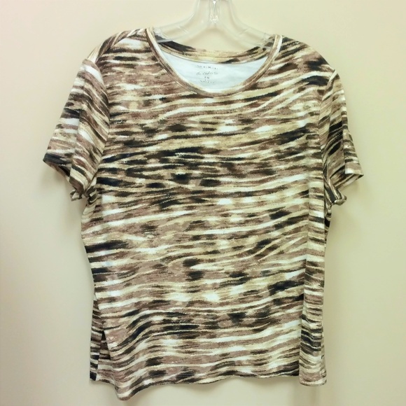 Studio Works Tee Brown & White - Picture 1 of 3